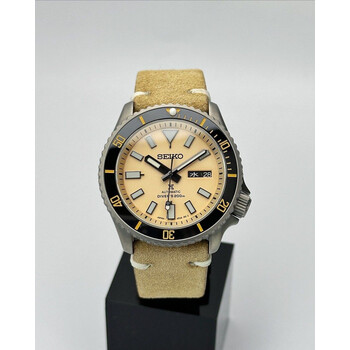 (SOLD OUT!!) Custom Seiko Mod • Salmon Prospex Titanium SKX Sapphire Glass Ceramic Bezel • 42mm